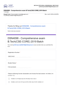DSN4098 - Comprehensive exam B.Tech(CSE-CORE) 2019 Batch