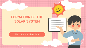Formation of solar system