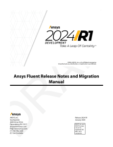 Ansys Fluent Release Notes and Migration Manual