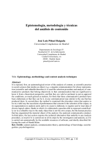 19 - Epistemología, metodología y técnicas del análisis de contenido - José Luis Piñuel Raigada