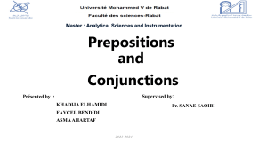 Prepositions and Conjunctions Presentation