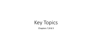 Key Topics - Midterm 2 - Chapters 7,8 & 9