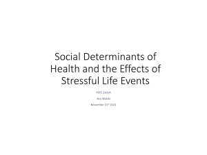 The Psychosocial Effects of Stressful Life Events.SDH