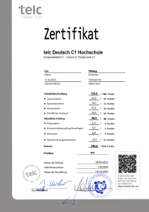 Telc zertifikat c1 - Liu Yiliang