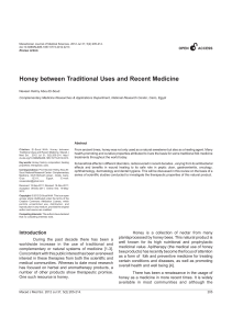 [18575773 - Macedonian Journal of Medical Sciences] Honey between traditional uses and recent medicine