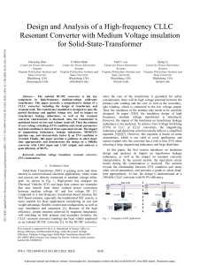 Design and Analysis of a High-frequency CLLC Resonant Converter with Medium Voltage insulation for Solid-State-Transformer