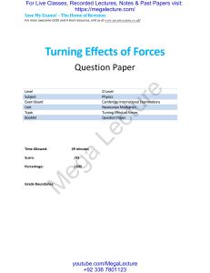 5-turning effect of forces-newtonian mechanics-cie olevel physics