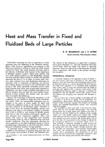 AIChE Journal - September 1963 - Bradshaw - Heat and mass transfer in fixed and fluidized beds of large particles