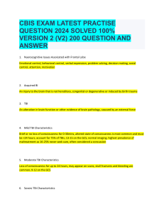CBIS EXAM LATEST PRACTISE QUESTION 2024 SOLVED 100% VERSION 2 (V2) 200 QUESTION AND ANSWER