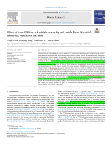 Effects of trace PFOA on microbial community and metabolisms