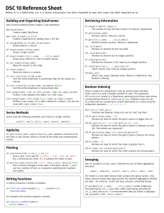 Data Science Reference Sheet: Pandas, NumPy