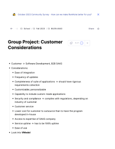 Group Project - Customer Considerations