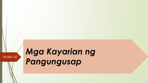 Filipino Sentence Structures: Payak, Tambalan, Hugnayan, Langkapan