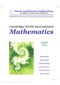 Cambridge IGCSE International Mathematics Core