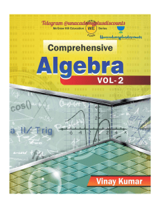 Comprehensive Algebra II for JEE by Vinay Kumar