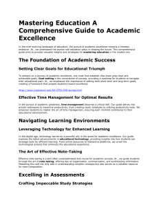 Mastering Education A Comprehensive Guide to Academic Excellence