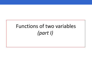 Functions of Two Variables & Vectors