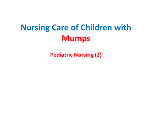 Nursing Care of Children with Mumps