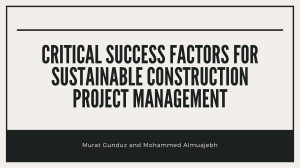 Critical Success Factors for Sustainable Construction Project Management
