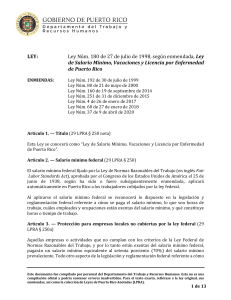 Ley 180-1998, Ley de Salario Mínimo, Vacaciones y Licencia por Enfermedad de Puerto Rico