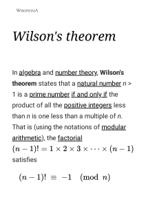 Wilson's theorem - Wikipedia