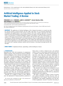 Artificial Intelligence Applied to Stock Market Trading A Review
