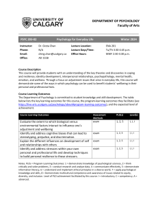 PSYC 203 Syllabus: Psychology for Everyday Life