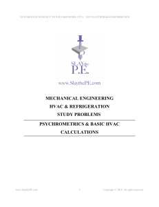 Psychrometrics and Basic HVAC System Calculations Study Problems for HVACR exam--WM (1)