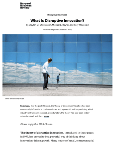 What Is Disruptive Innovation 