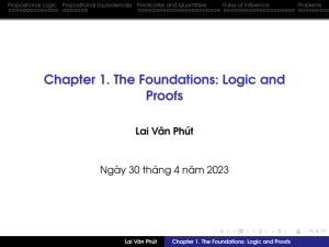 Chapter 1. The Foundations Logic and Proofs