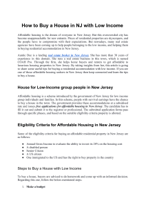 Affordable Housing Professional in New Jersey