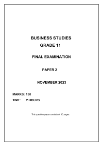 Grade 11 November Final Examination Paper 2