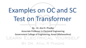 Examples on OC and SC test of transformer for PDF