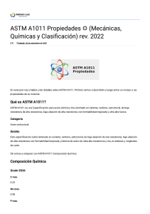 ASTM A1011 Propiedades ⚙️ (Mecánicas, Químicas y Clasificación) rev. 2022
