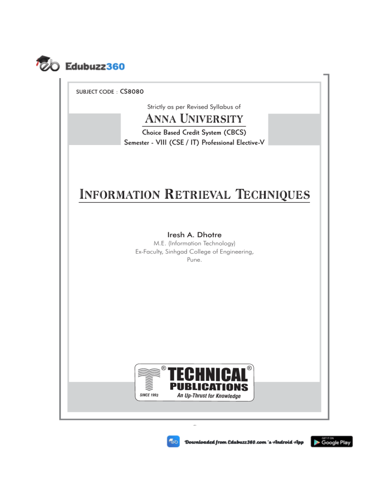 Information Retrieval Technique