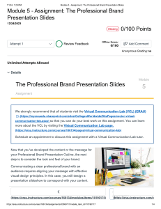 ENGL 222 Professional Brand Outline Slide
