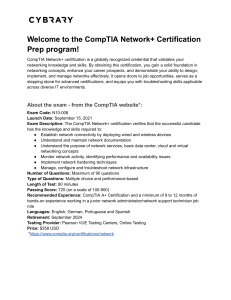 CompTIA Network  Cert Prep Plan