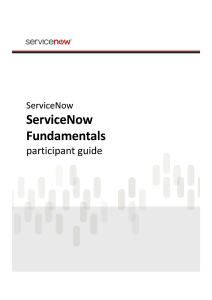 ServiceNow Fundamentals participant guide