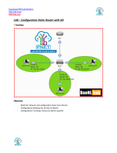 PNETLab: Static Router Configuration with AD