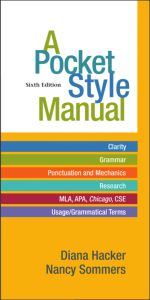 Hacker, Diana  Sommers, Nancy - A Pocket Style Manual 6th Editon