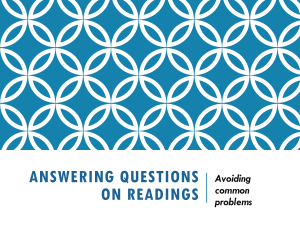 Answering Questions on Readings in Paragraph Form