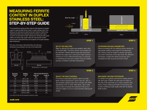 ESAB MEA Measuring Ferrite Content in Duplex Stainless Steel. V.5