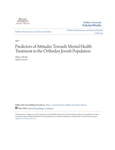 Predictors of Attitudes Towards Mental Health Treatment in the Orthodox Jewish Community