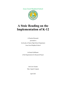 A Stoic Reading on the implementation of K-12 (1)