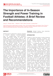 The Importance of In-Season Strength and Power Training in Football Athletes  A Brief Review and Recommendations