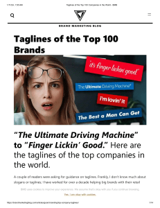 Taglines of the Top 100 Companies in the World - BMB