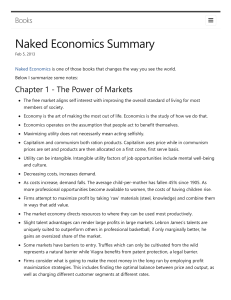Naked Economics Summary
