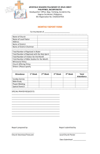 AHFJC MONTHLY REPORT FORM