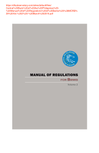Central Bank of the Philippines - Manual of Regulations of Banks (MORB) Vol. 2 - March 2016
