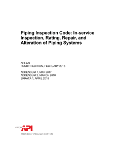 API 570-2016 PIPING INSPECTION CODE